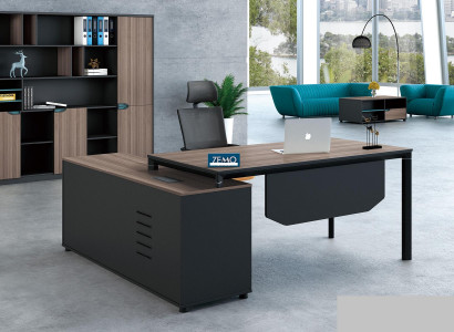 Büroeinrichtung 2tlg. Set Chef Tisch + Aktenschrank Tische Regal Schreibtisch